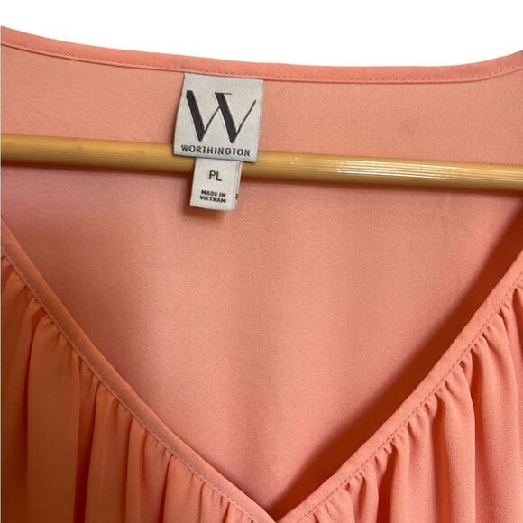 NWT Worthington Womens Blouse Peach Size PL - Picture 3 of 5
